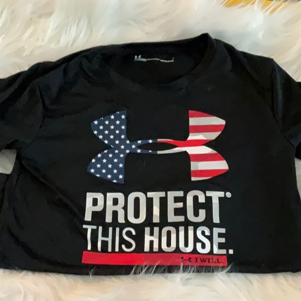 Under Armour Black Short Sleeve Tee with Patriotic Design